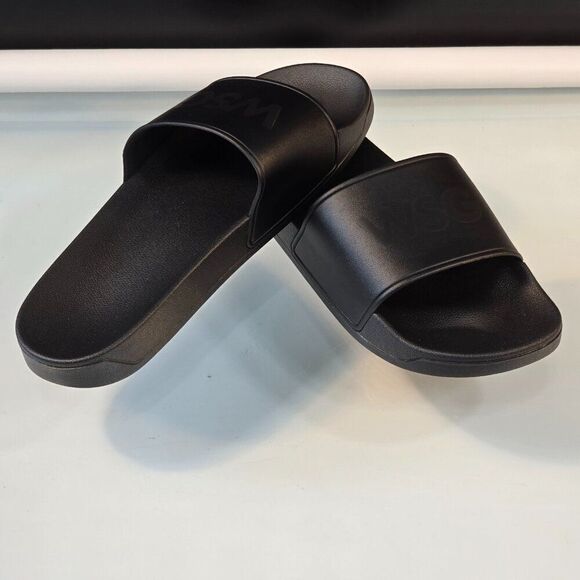WSG Logo What's good? Slider Slides Black Rubber EU Size 45 - Picture 2 of 7